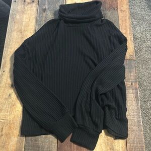 Black ribbed turtleneck